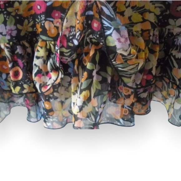 Forever 21 Girls Kids Floral Print Tiered Hem Chiffon Summer Party Dress Small S - Picture 9 of 12